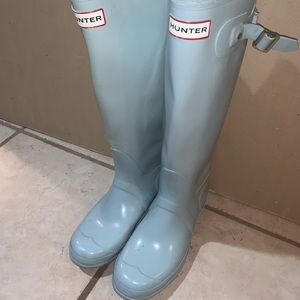 Blue hunter boots